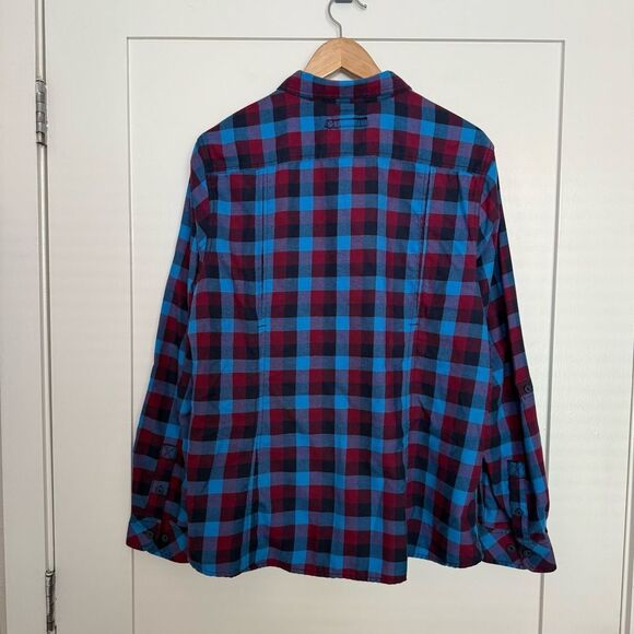 Duluth Trading Co Flannel Shirt Womens Sz XL Red Blue Plaid Button Up Outdoor - Picture 6 of 12